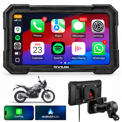 RIVIUM X1 Motorcycle GPS Navigation Display with Apple CarPlay & Android Auto